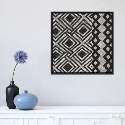 «Kuba Tissu Mat III, B&W», impression sur toile