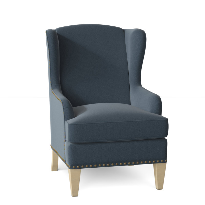 Fauteuil à oreilles Goyito, Anello 22 sergé performance bleu marine, Lin, Non