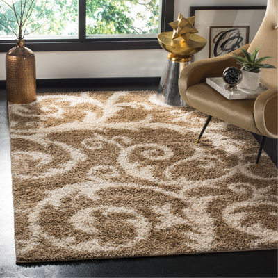 Tapis d'intérieur / extérieur floral à poils longs lavable à la machine Byrnedale New York