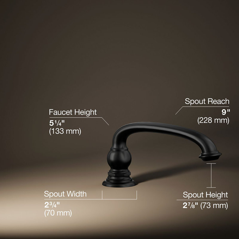 Artifacts® Deck-Mount Bath Spout with Arc Design, Matte Black