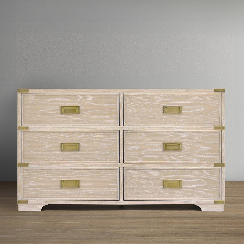 Paris 6 Drawer Dresser, Whitewash Ash