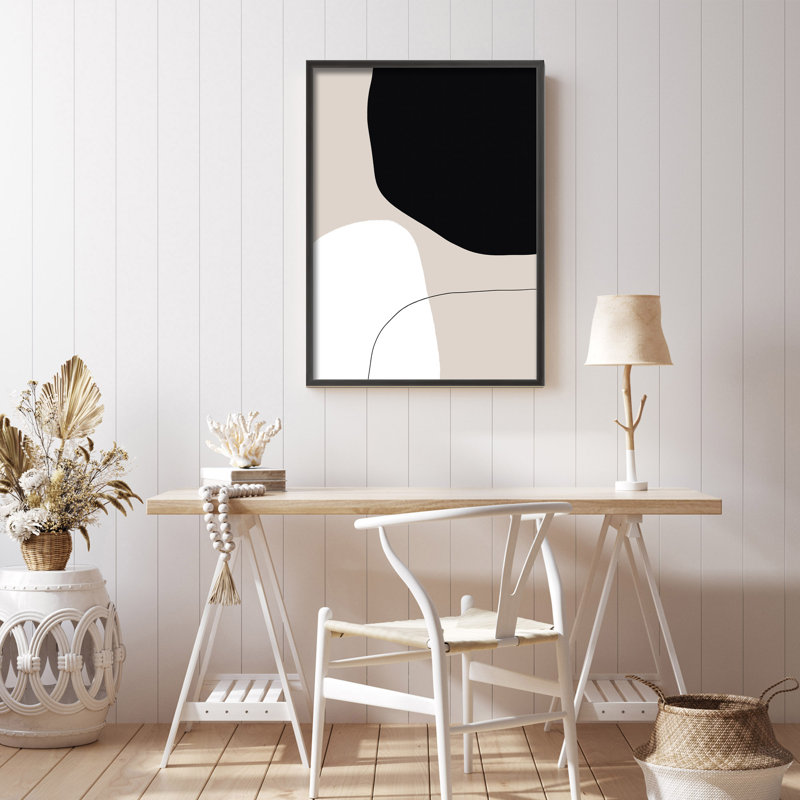 Pairing Abstract Black and White Framed Wall Art