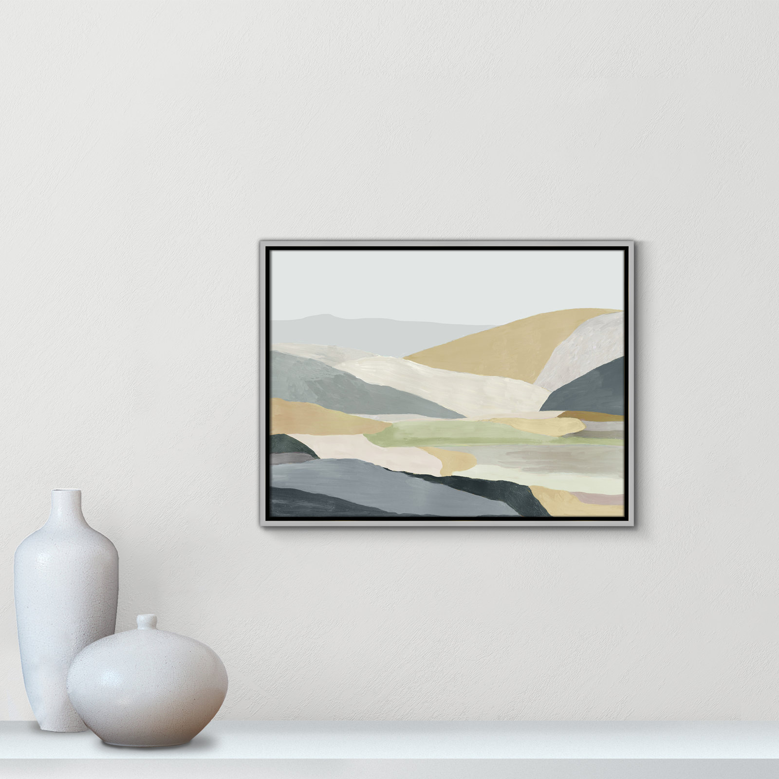 Blair "Warm Hills I" Painting, Silver Canvas , 19.5" H x 25.5" W x 2" D