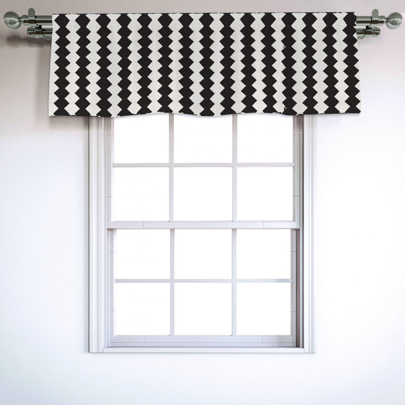 Sateen Chevron Ruffled Window Valance