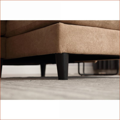 Sectional Sofas, Modern U-Shaped Modular Chaise Lounge 4-Seater Walnut Brown Terrycloth Polyester Sofa for Living Room | Walnut Brown | Polyester