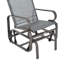 Fauteuil oscillant d'extérieur - Tissu respirant, métal, poids léger, chaise grise pour le patio, confort supplémentaire, séchage rapide
