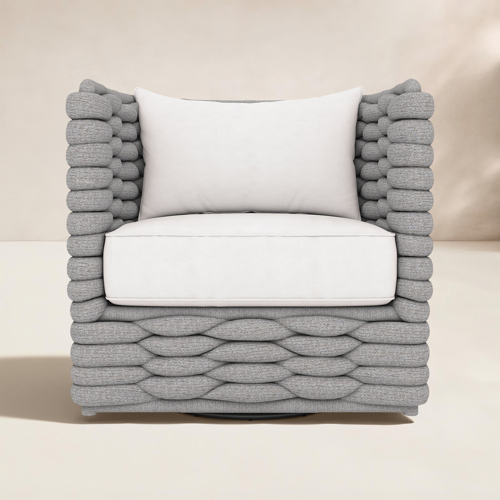 Swivel Outdoor Lounge Chair, Gray