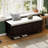 TREXM Classic Shoe Bench With Cushion And Three Drawers, Fluted Entryway Bench With Storage For Living Room, Entryway, And Hallways-937878237