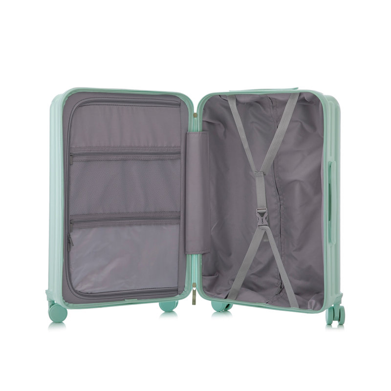 Ensemble de 3 valises rigides en ABS avec roulettes Mint Green (20 "/ 24" / 28 ")