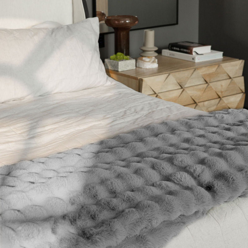 Bubble Cuddle Blanket, Light Gray