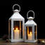 JHY DESIGN Set of 2 Metal Lanterns with Tempered Glass Farmhouse Candle Holders-874670213