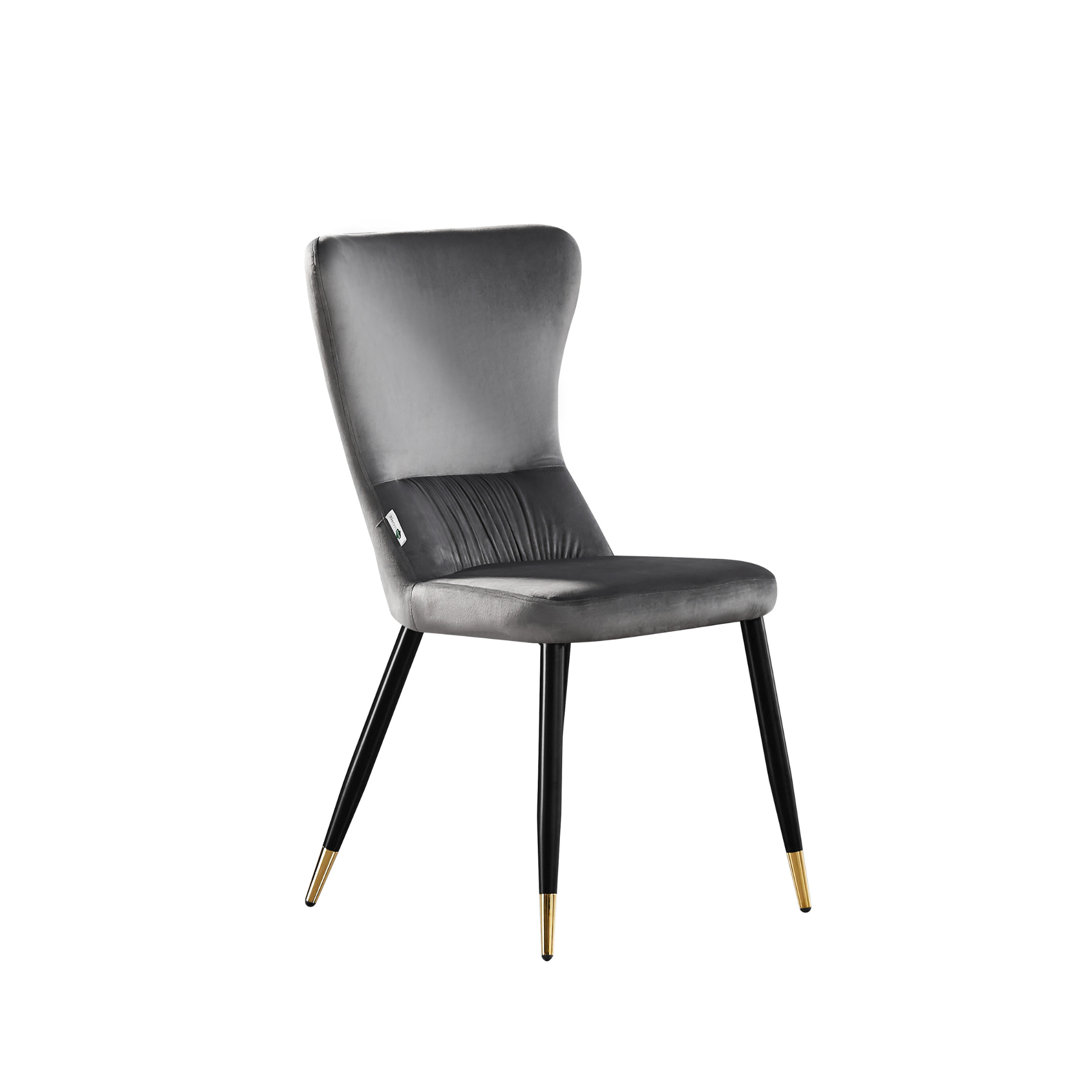 Hartshorne Velvet Dining Chairs - Ergonomic Curved Back with Metal Legs -  Side Chair for Dining Room Kitchen Living Room