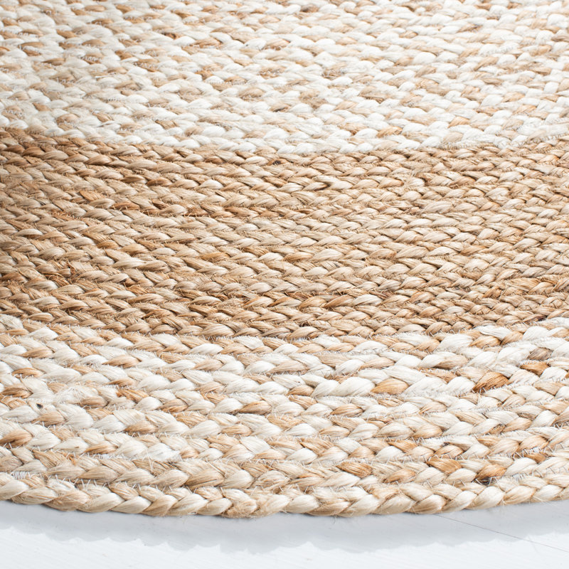 Chenoweth Natural Fiber Flat Weave Jute And Cotton With Latex Rug, Round 6'
