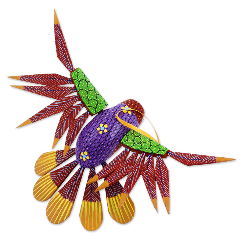 Sculpture de jardin colibri suspendu Alebrije