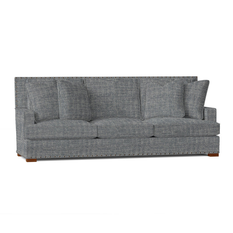 Cantor Upholstered 94.5'' Sofa, Dark Grey Chenille 5533-011, Tobacco Distressed