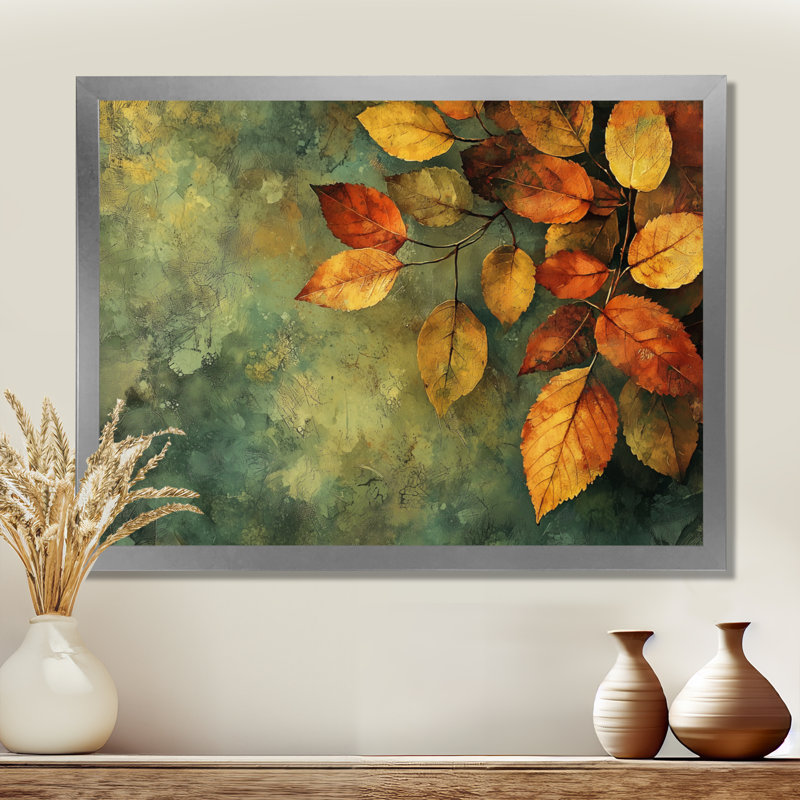«Leaves Brown Forest Tranquility III - Leaves», impressions encadrées, H 34 po x l 44 po, Argent argent