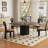 59" Modern Round Dining Table For 6-8, Glossy Sintered Stone Table Top, Dark Gray-200955200