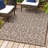 Haggerty Vintage Filigree Textured Weave Taupe/Espresso Indoor/Outdoor Rug-819177947