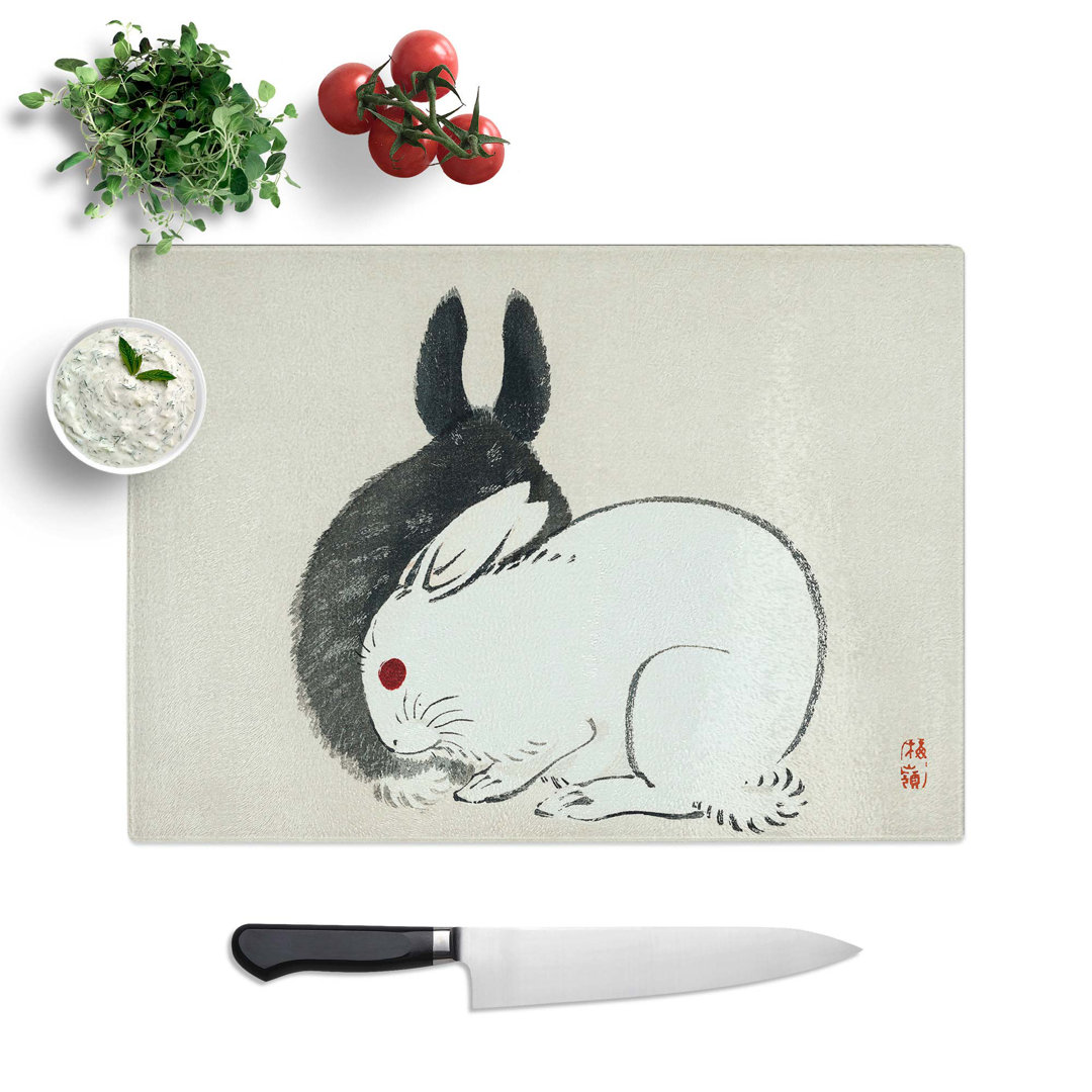 Tempered Glass Rabbits Chopping Board