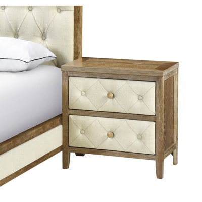 Table de chevet en noyer avec tiroirs fonctionnels pour une chambre à coucher soignée