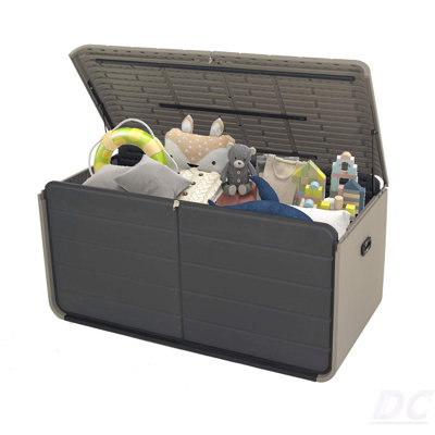 Resin Deck Box 160 Gallons, Large Heavy-Duty Outdoor Storage Box, Lockable & Waterproof Patio Outside Storage Box For Patio Furniture, Tools, Pool Supplies