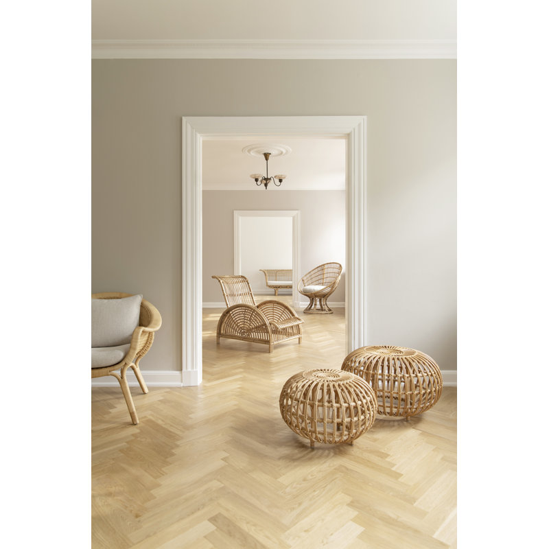 Grand repose-pieds en rotin Franco Albini, Naturel