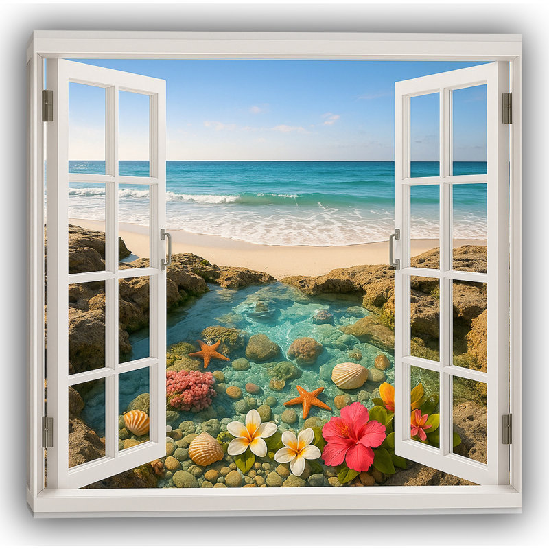 Tide Pool Treasures-Cancas, art mural, H 30 po x l 30 po