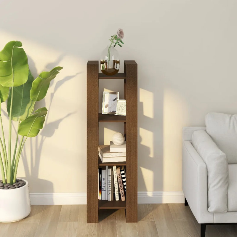Gelissa 125cm H Solid Wood Etagere Bookcase, 125Cm H x 41Cm W, Brown