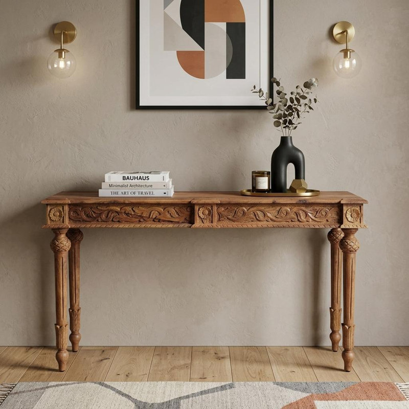 HomeRoots 54'' Solid Wood Console Table
