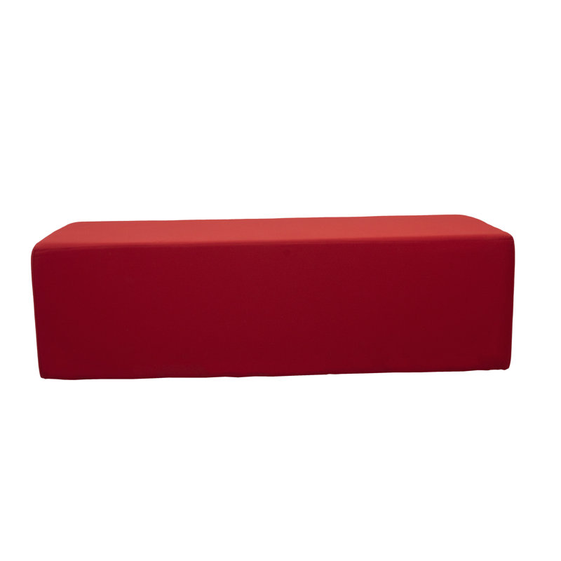 Repose-pieds d'extérieur rectangulaire 24 po x 60 po avec Sunbrella®, H 18 po , Toile rouge jockey