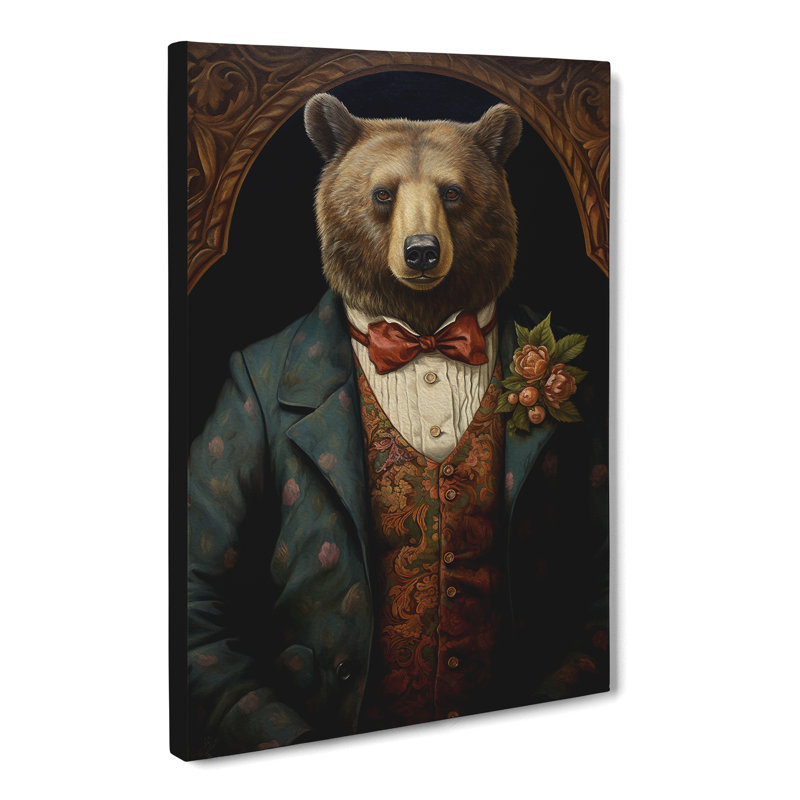 Bear Victorian Art - Wrapped Canvas, 76cm H x 50cm W x 3cm D
