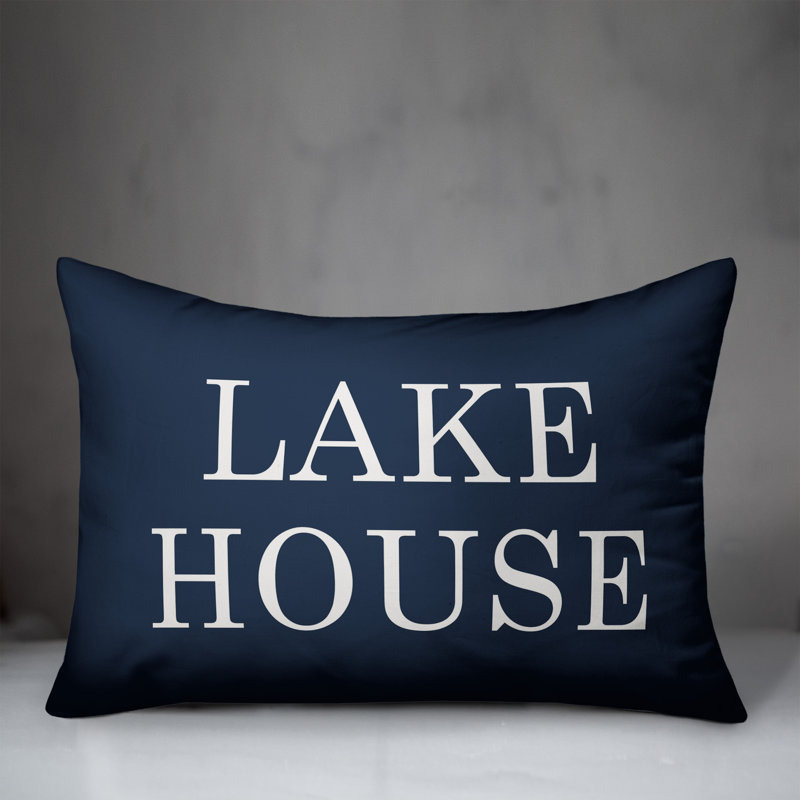  Housse et insert de coussin rectangulaire d'extérieur Lake House, Bleu marine/blanc