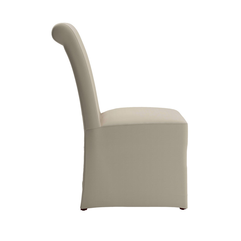 Chaise parsons rembourrée en coton Sela, Blanc cassé / blanc