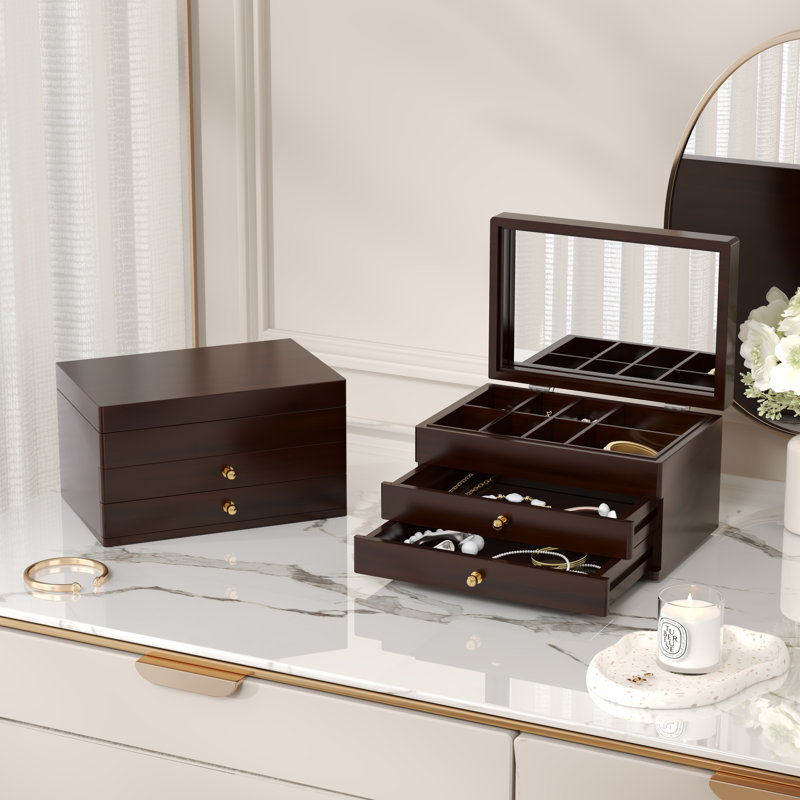 Bamboo Jewellery Box + Drawers