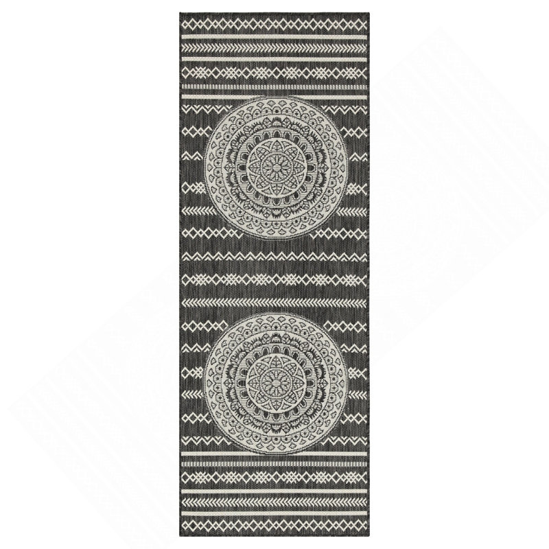 Anthracite Indoor/Outdoor Area Rug, Runner 2'7" x 7'3"