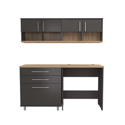 Inval Kratos 4-Pc Garage Storage System with Open Storage and Workbench