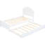 Lit plateforme simple en bois avec tête de lit et lit gigogne attrayant, lit gigogne blanc pratique-167591863