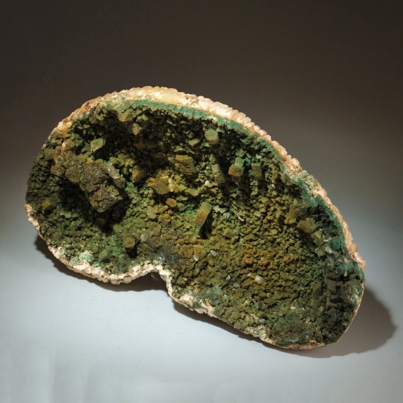 Céladonite incluse Heulandite d'Aurangabad, Maharashtra, Inde