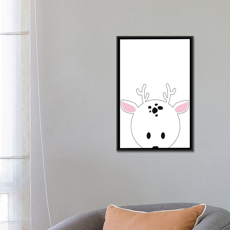 Art peekaboo i, H 26 po x l 18 po x P 1,5 po, Toile avec cadre noir
