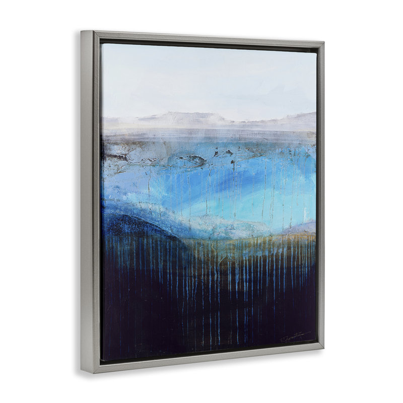 «Intense Abstract Landscape Floater Canvas» par Ruth Fromstein, Cadre flottant gris lustré, H 31 po x l 25 po