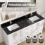 66 po X P 22 po De salle de bain rectangulaire à double cuve droite avec comptoir noir-121836182