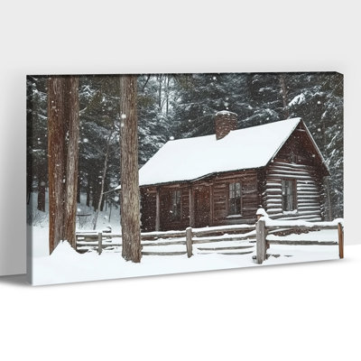 Grand paysage de Noël, art mural sur toile paysage d'hiver