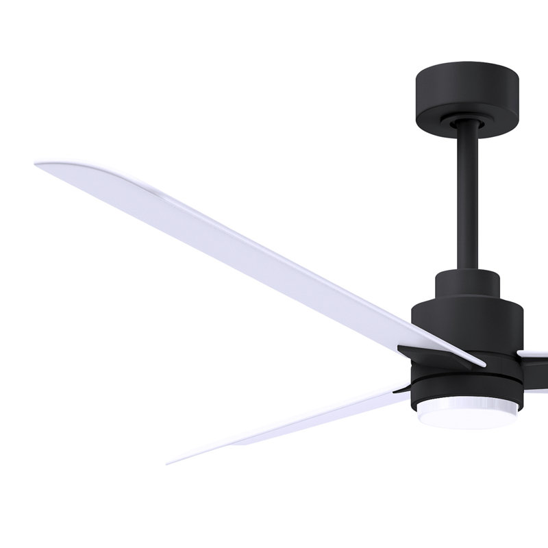 Alessandra - Three Blade Transitional Ceiling Fan -LED, Matte Black, Matte White, 56"