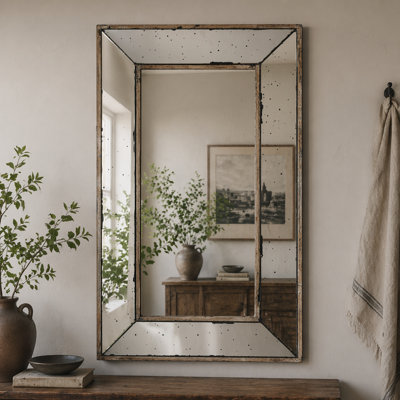 Distressed Silver Accent Mirror,Wall Mirror