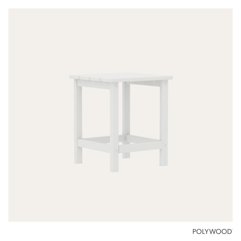 POLYWOOD Long Island 18" Side Table, White