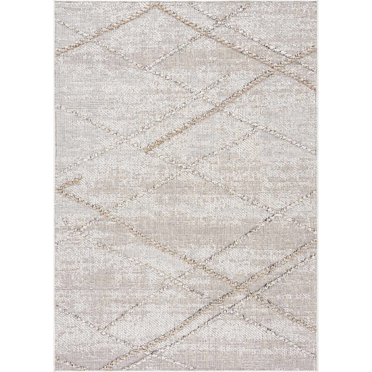 Uxbridge Geometric Outdoor Gray Area Rug