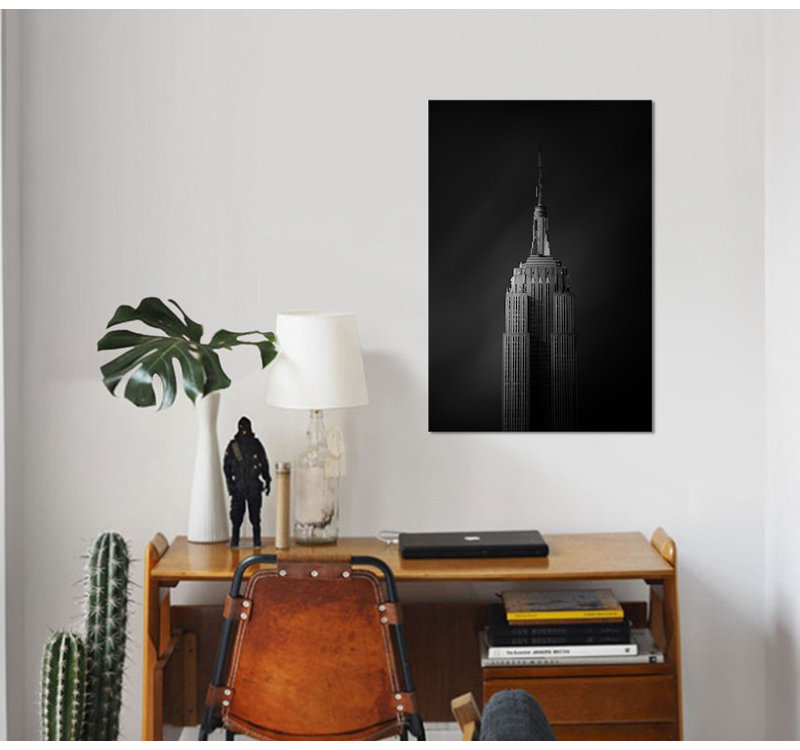 « the empire state building », reproduction de photo sur toile tendue, H 26 po x l 18 po x P 1,5 po, Pas de tapis