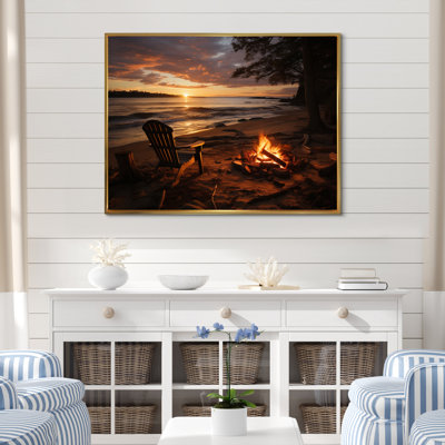 «Aluesi Beach Beach Bonfire II», reproduction sur toile
