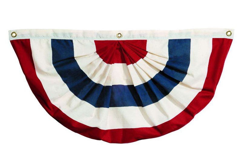 Ventilateur complet plissé sans les étoiles en nylon 48 x 96 po bunting