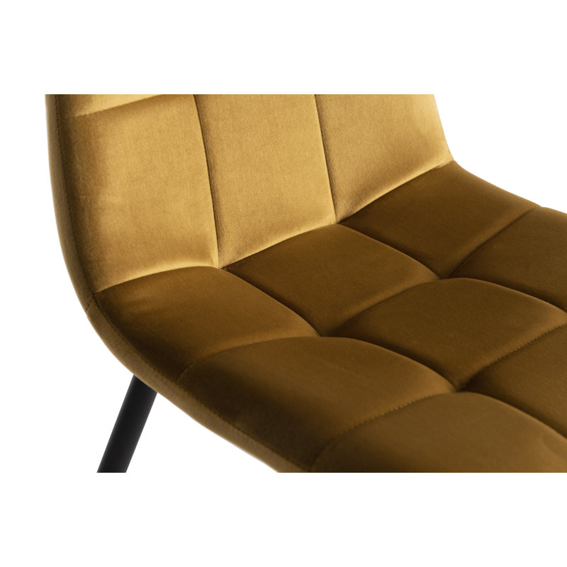 Cressida 283.97cm H Polyester Blend Upholstered Side Chair, Mustard
